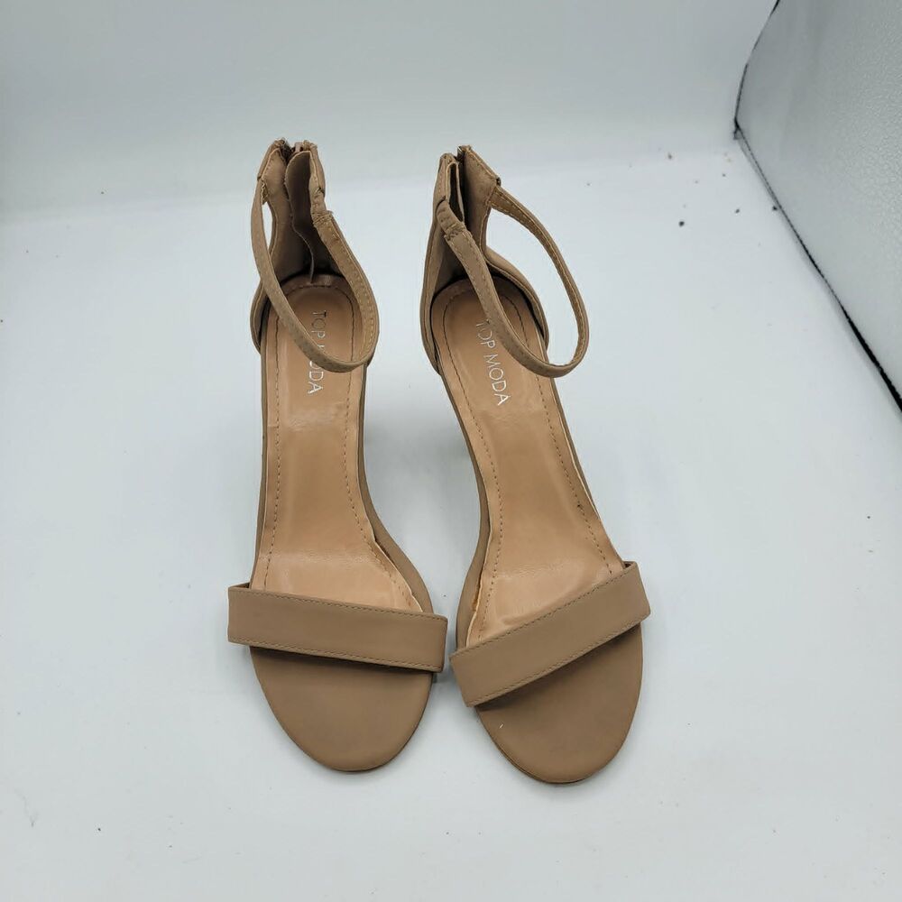 Top Moda Heels, Block 4-inch Size 7.5 Biege